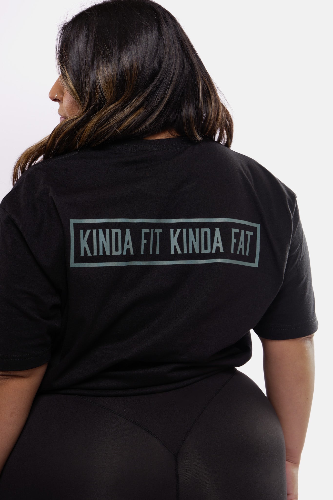 Kinda Fit Kinda Fat Bar Logo Tee (Black / Sage)