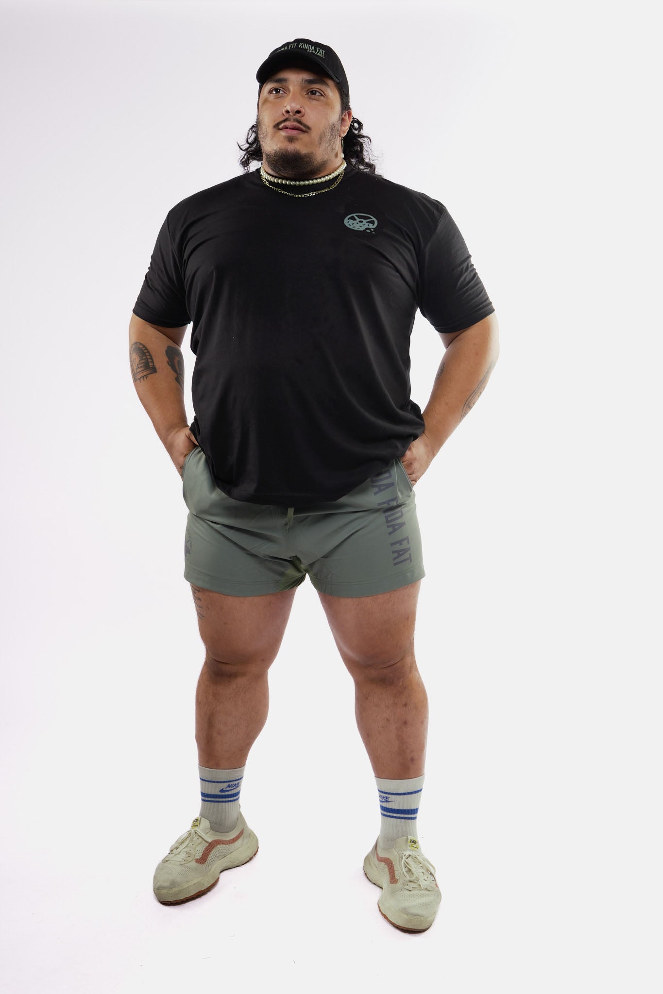 Kinda Fit Kinda Fat Bar Logo Tee (Black / Sage)