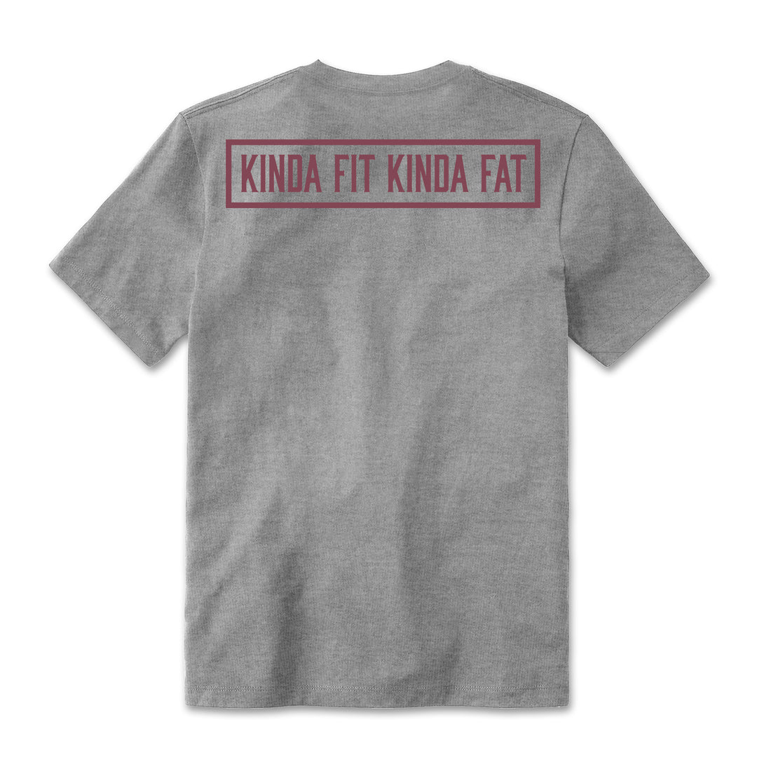 Kinda Fit Kinda Fat Bar Logo Signature Blend Tee (Heather Grey / Berry)