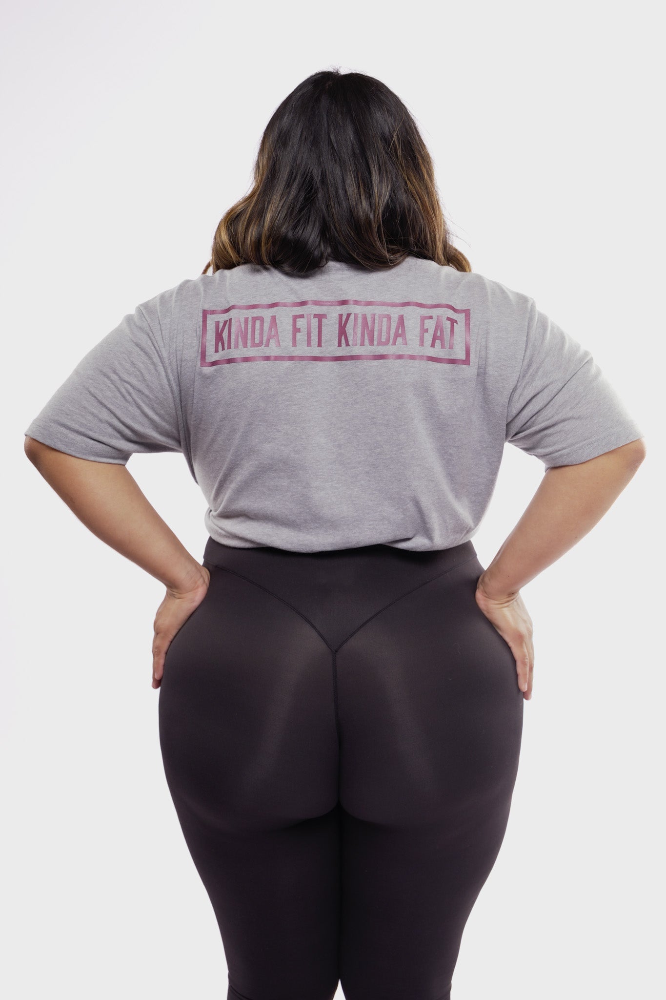 Kinda Fit Kinda Fat Bar Logo Tee (Heather Grey / Berry)