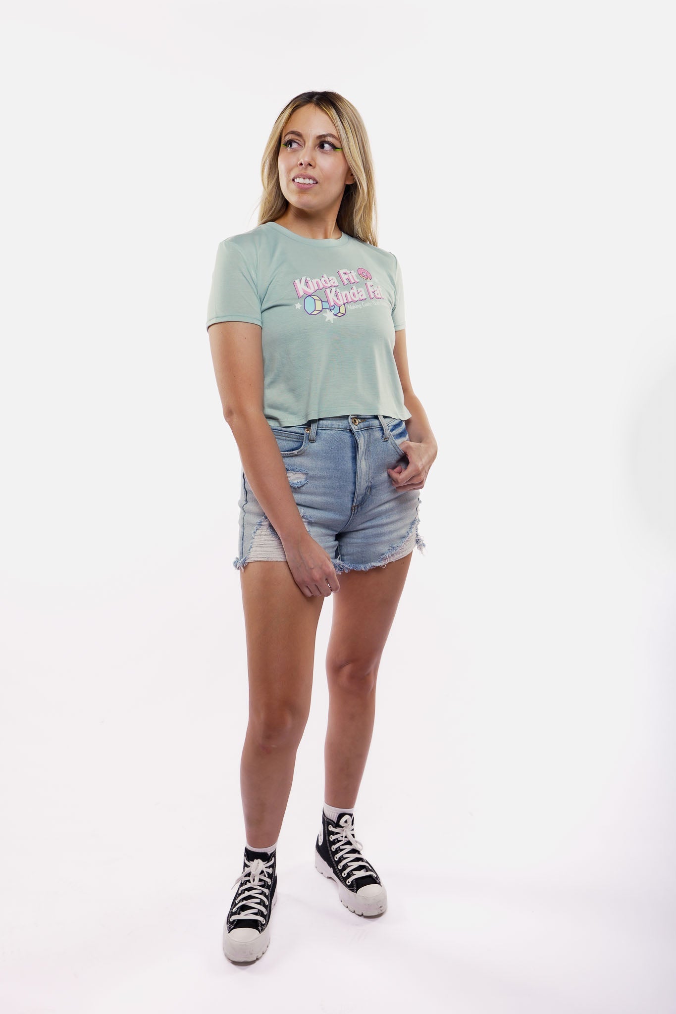Kinda Fit Kinda Fat Barbellie Cropped Tee