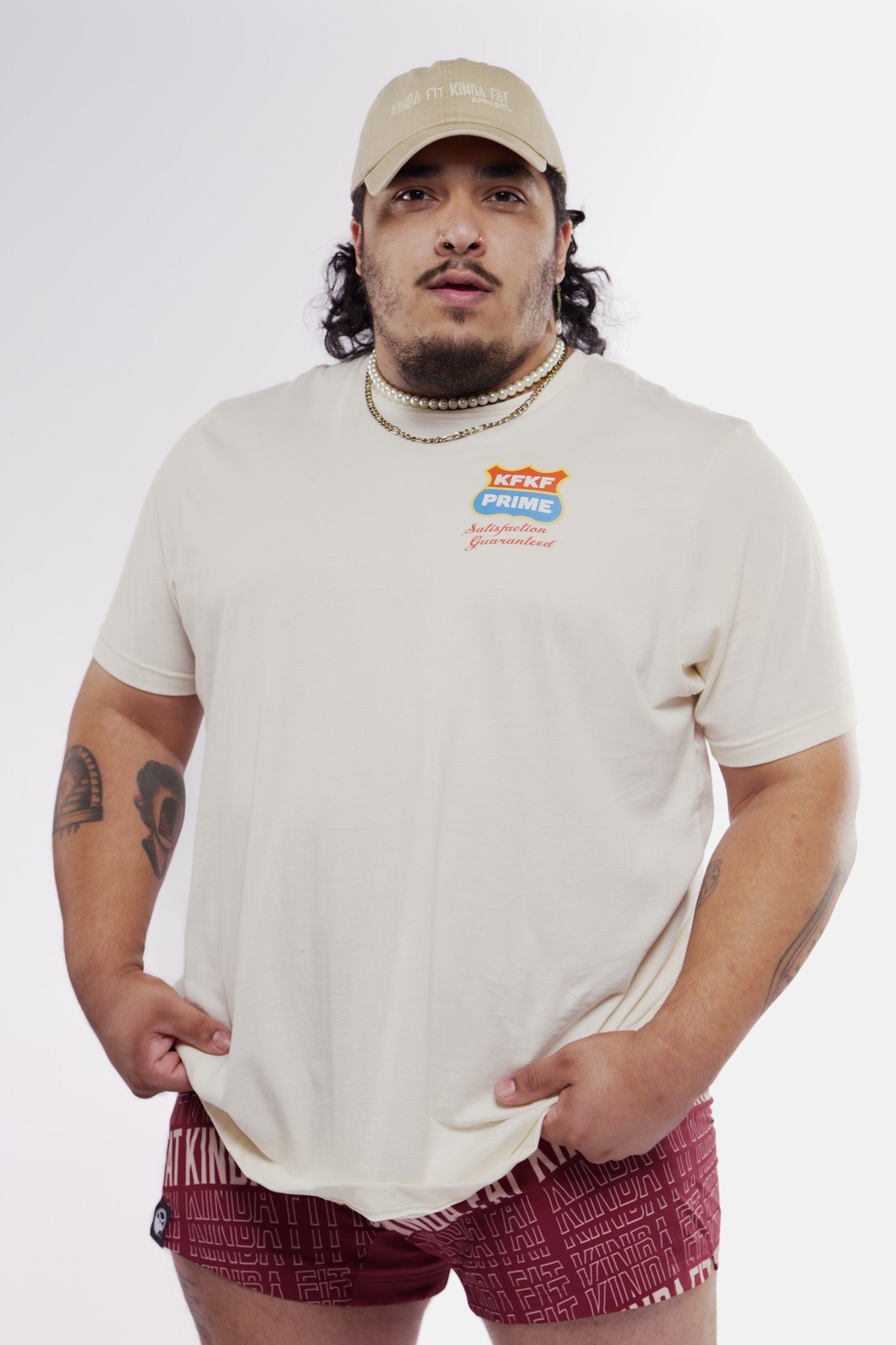 Kinda Fit Kinda Fat Big & Beefy Signature Cotton Tee (Natural)