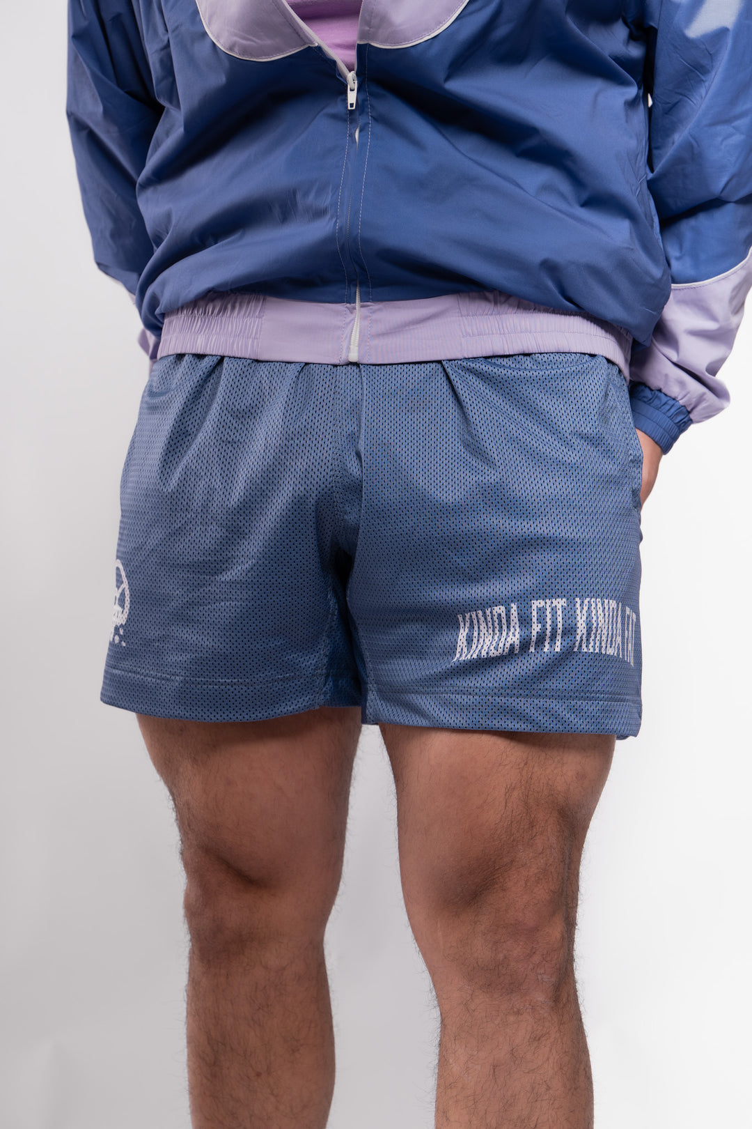 Kinda Fit Kinda Fat Cafeteria Signature 5.5" Mesh Shorts (Blue)