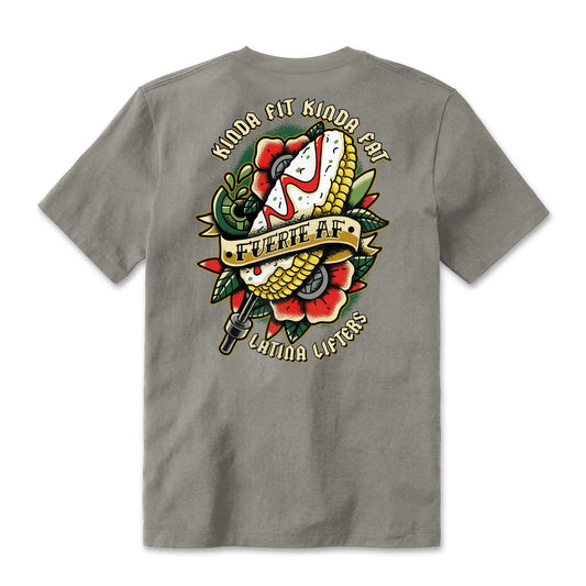 Kinda Fit Kinda Fat KFKF x Latina Lifters Elote Fuerte Tee (Stone)
