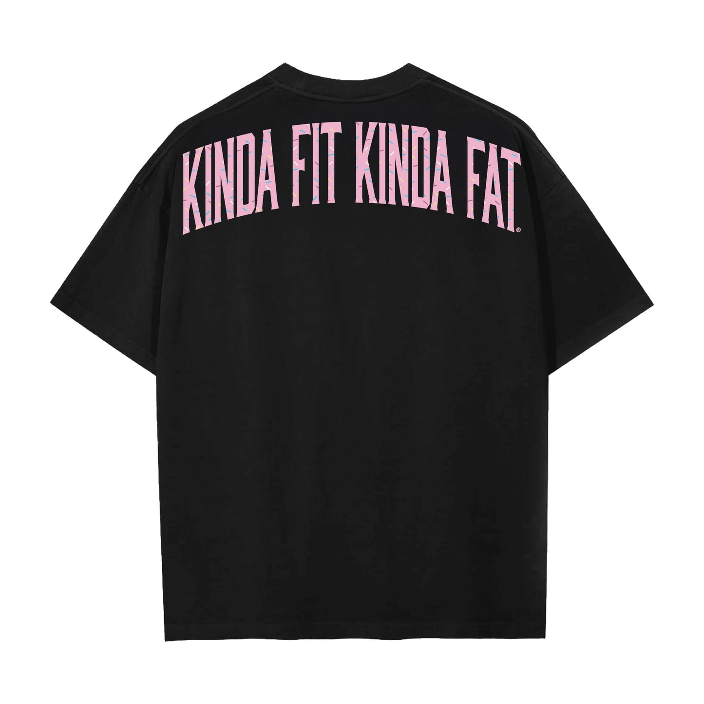 Kinda Fit Kinda Fat Fahrenheit Premium Oversized Tee (Black/Pink)