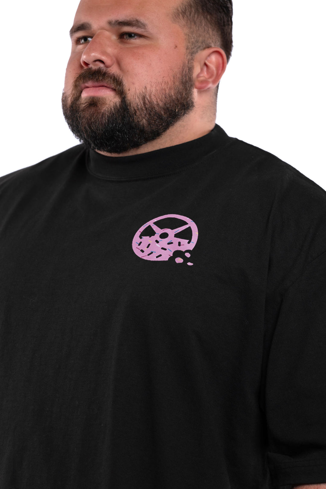 Kinda Fit Kinda Fat Fahrenheit Premium Oversized Tee (Black/Pink)