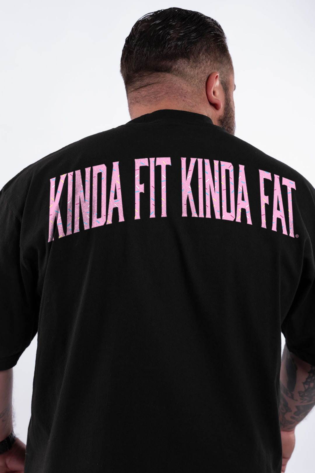 Kinda Fit Kinda Fat Fahrenheit Premium Oversized Tee (Black/Pink)