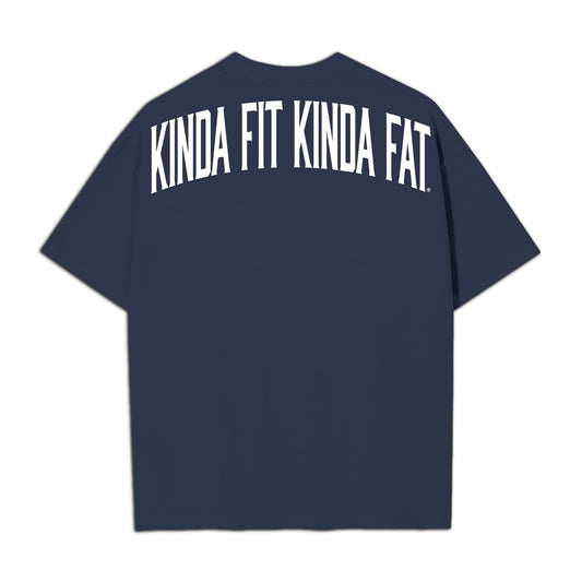 Kinda Fit Kinda Fat Fahrenheit Premium Oversized Tee (Navy)