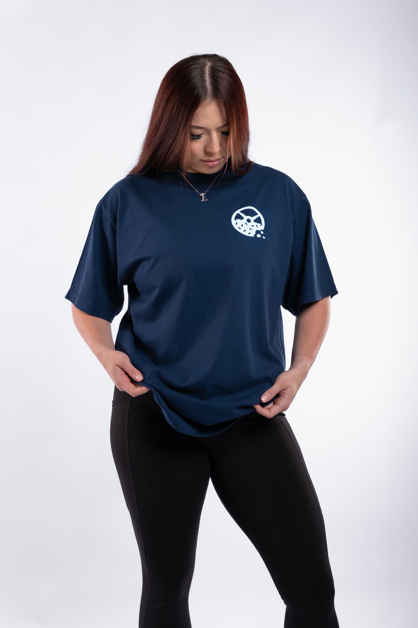 Kinda Fit Kinda Fat Fahrenheit Premium Oversized Tee (Navy)