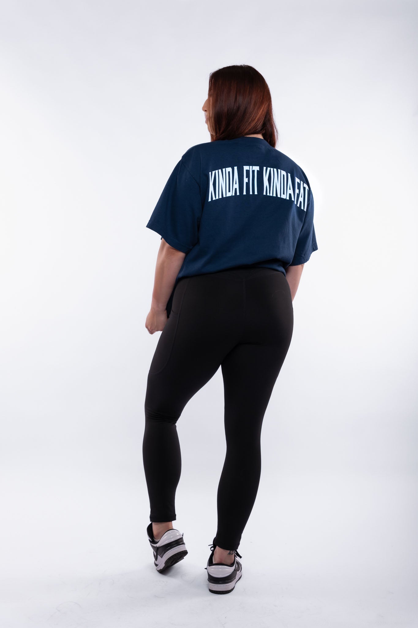 Kinda Fit Kinda Fat Fahrenheit Premium Oversized Tee (Navy)