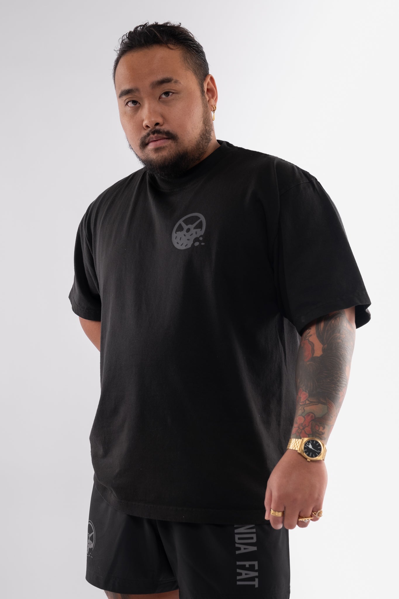 Kinda Fit Kinda Fat Fahrenheit Premium Oversized Tee (Black)