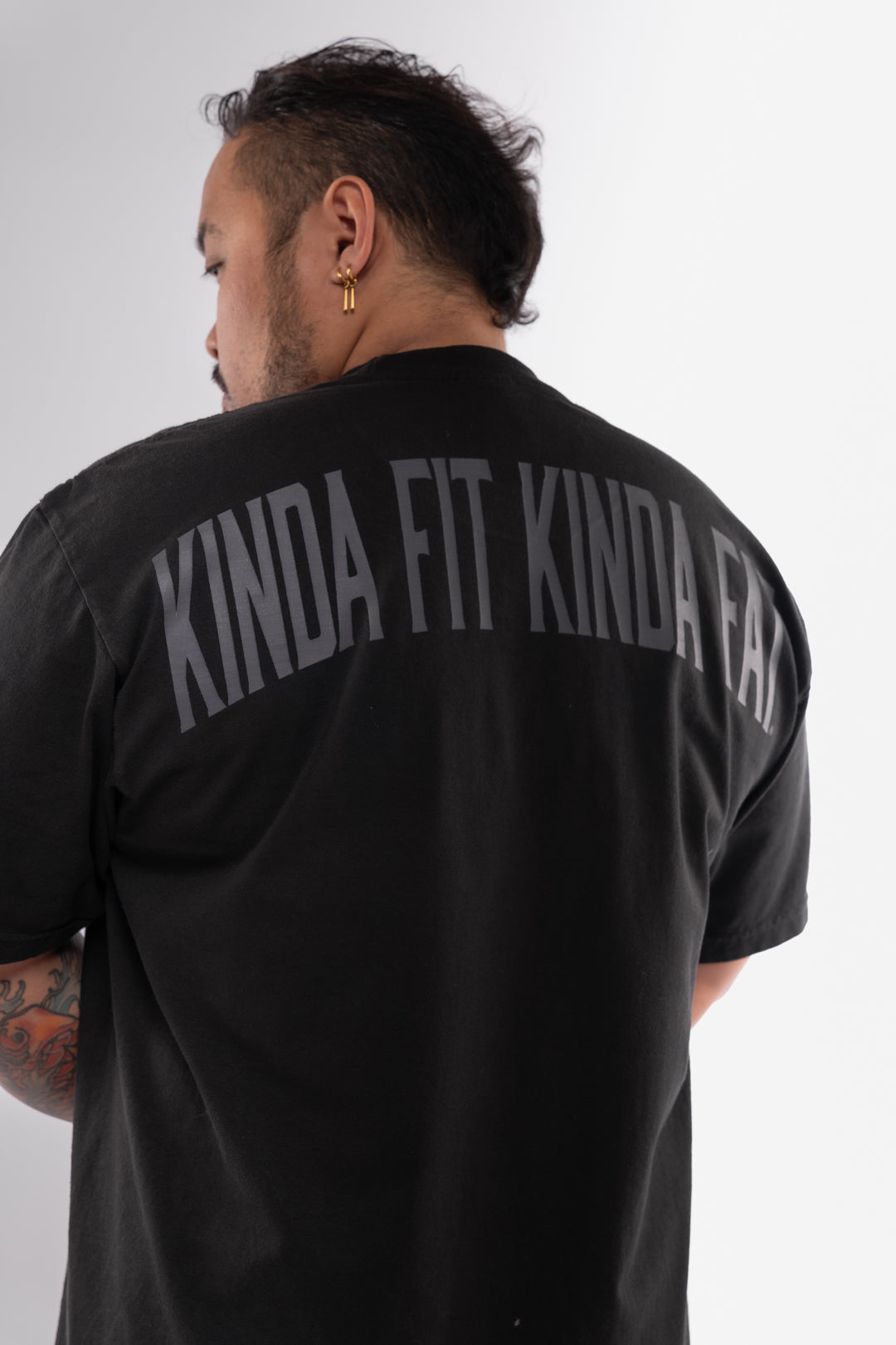 Kinda Fit Kinda Fat Fahrenheit Premium Oversized Tee (Black)