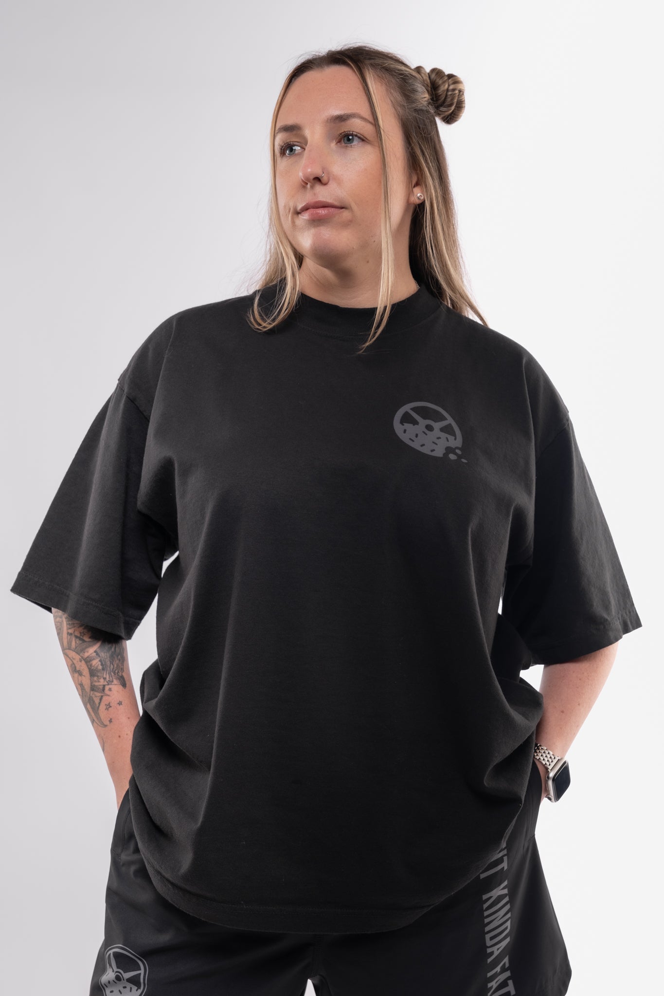 Kinda Fit Kinda Fat Fahrenheit Premium Oversized Tee (Black)