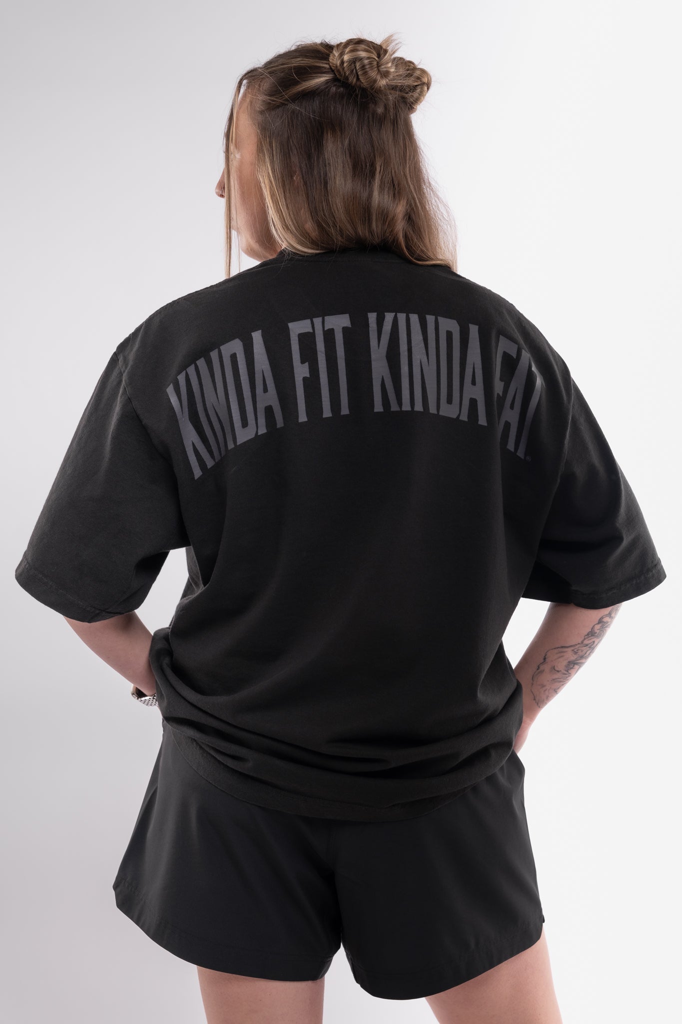 Kinda Fit Kinda Fat Fahrenheit Premium Oversized Tee (Black)