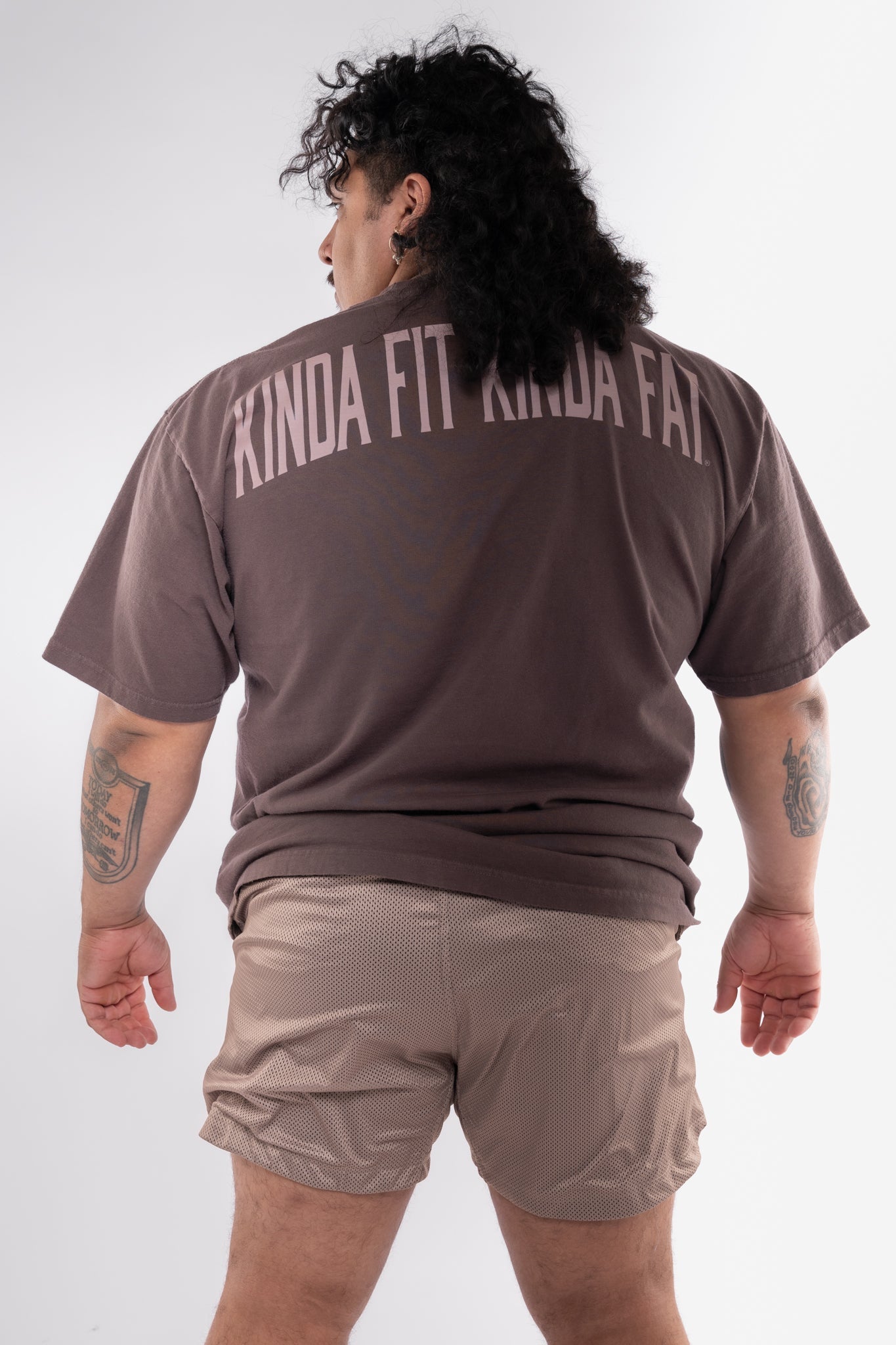 Kinda Fit Kinda Fat Fahrenheit Premium Oversized Tee (Brown)