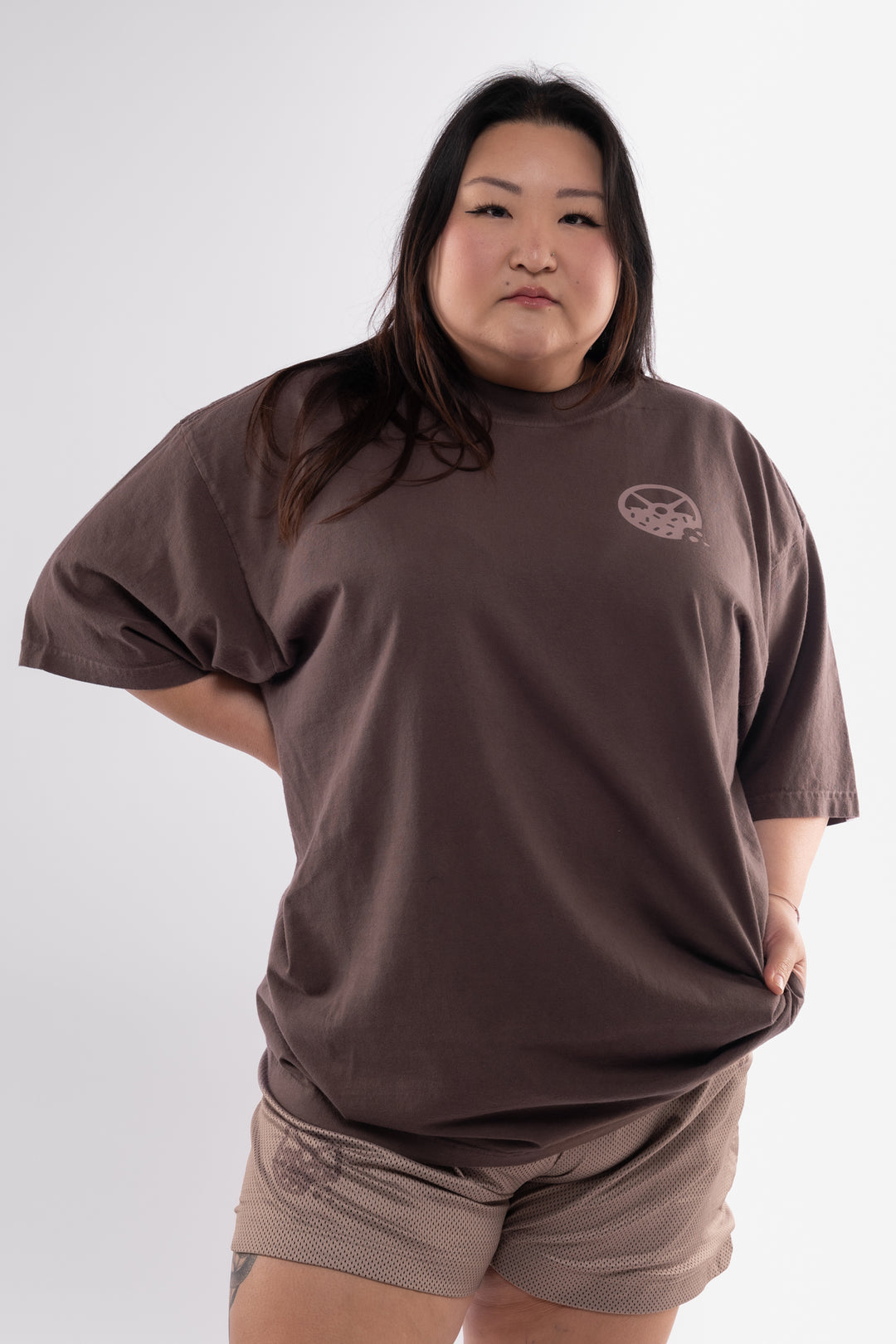 Kinda Fit Kinda Fat Fahrenheit Premium Oversized Tee (Brown)