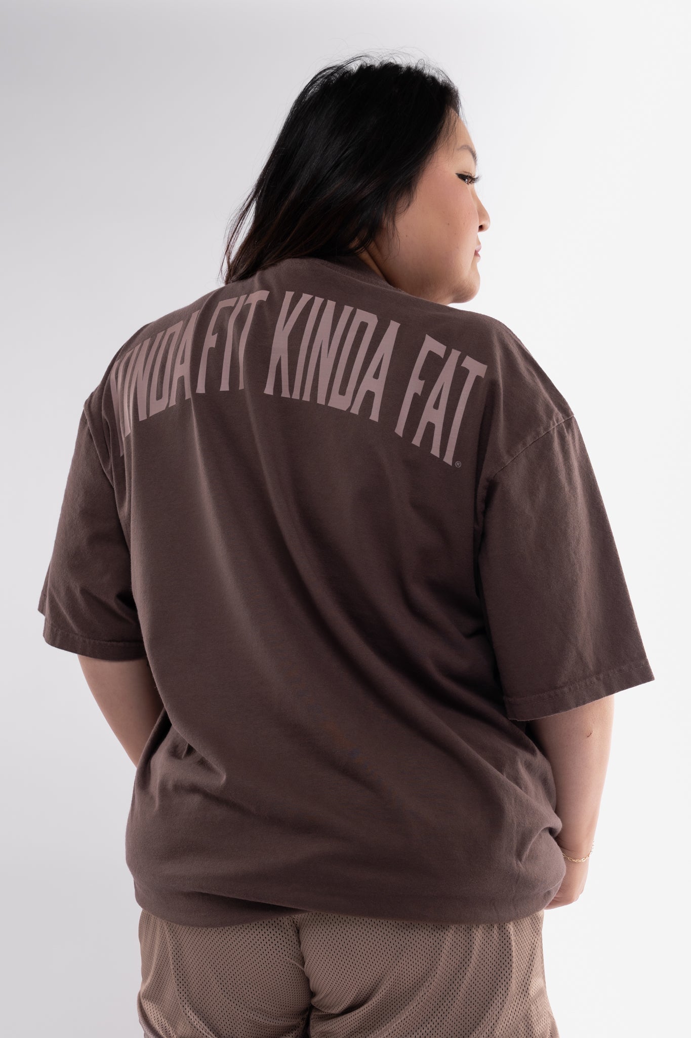 Kinda Fit Kinda Fat Fahrenheit Premium Oversized Tee (Brown)