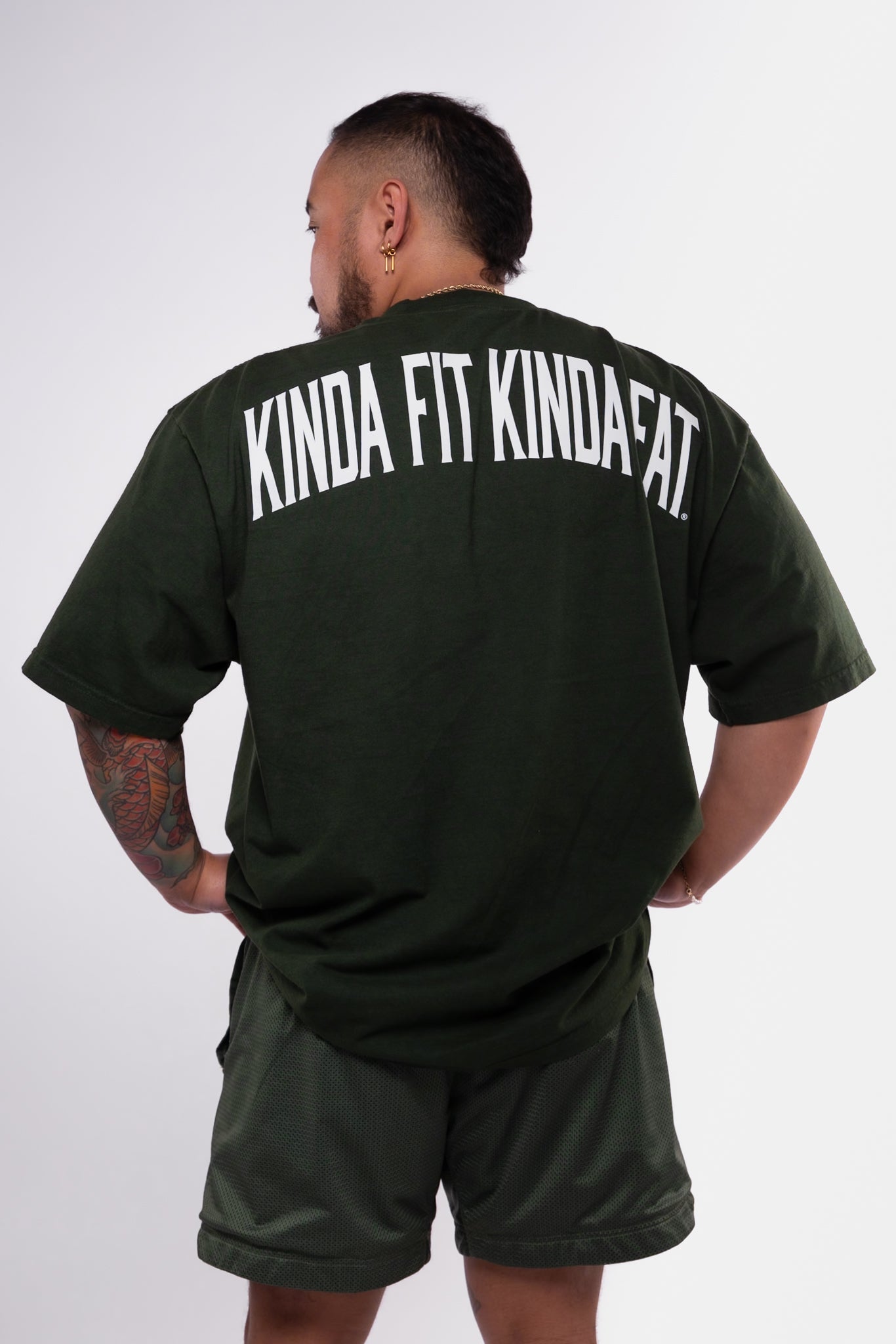 Kinda Fit Kinda Fat Fahrenheit Premium Oversized Tee (Green)