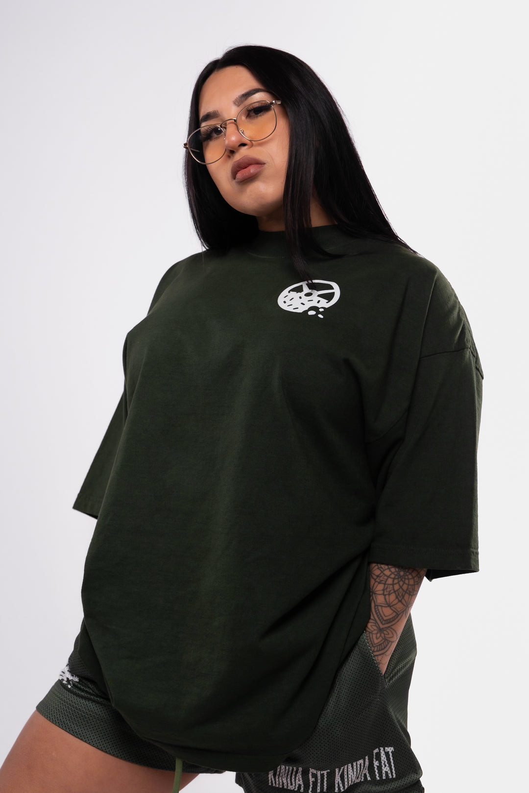 Kinda Fit Kinda Fat Fahrenheit Premium Oversized Tee (Green)