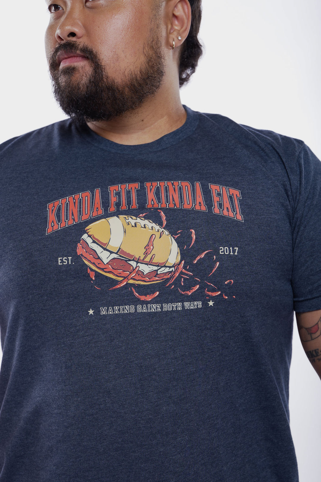 Kinda Fit Kinda Fat Football Sub Tee (Blue)