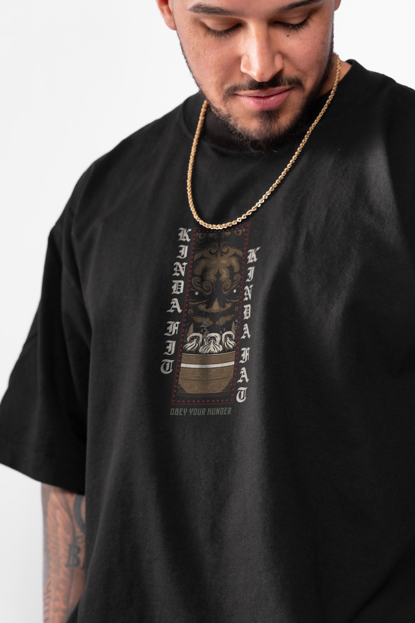 Kinda Fit Kinda Fat Gymsum Guardian Premium Oversized Tee