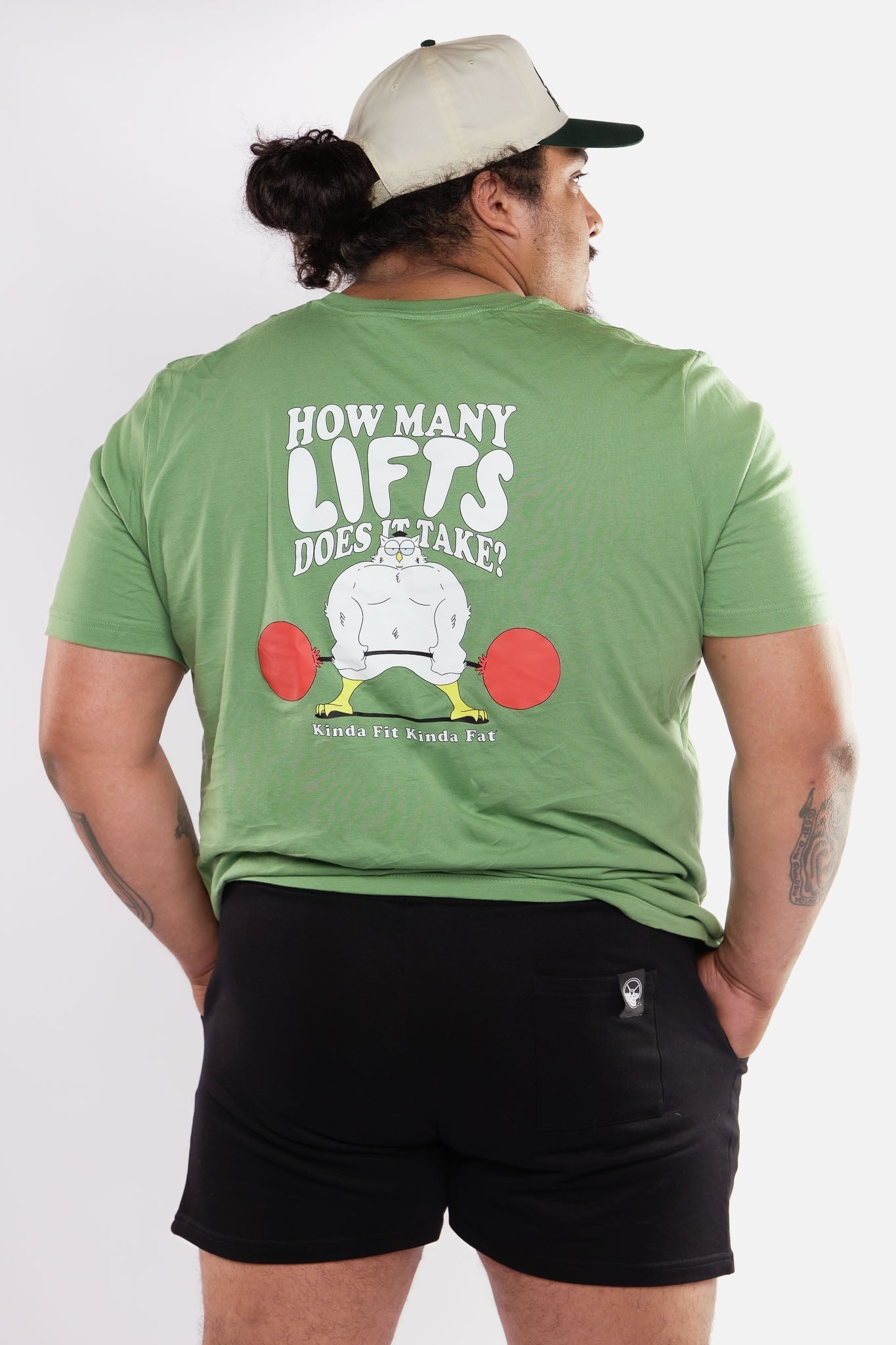 Kinda Fit Kinda Fat How Many Lifts? Tee (Green)