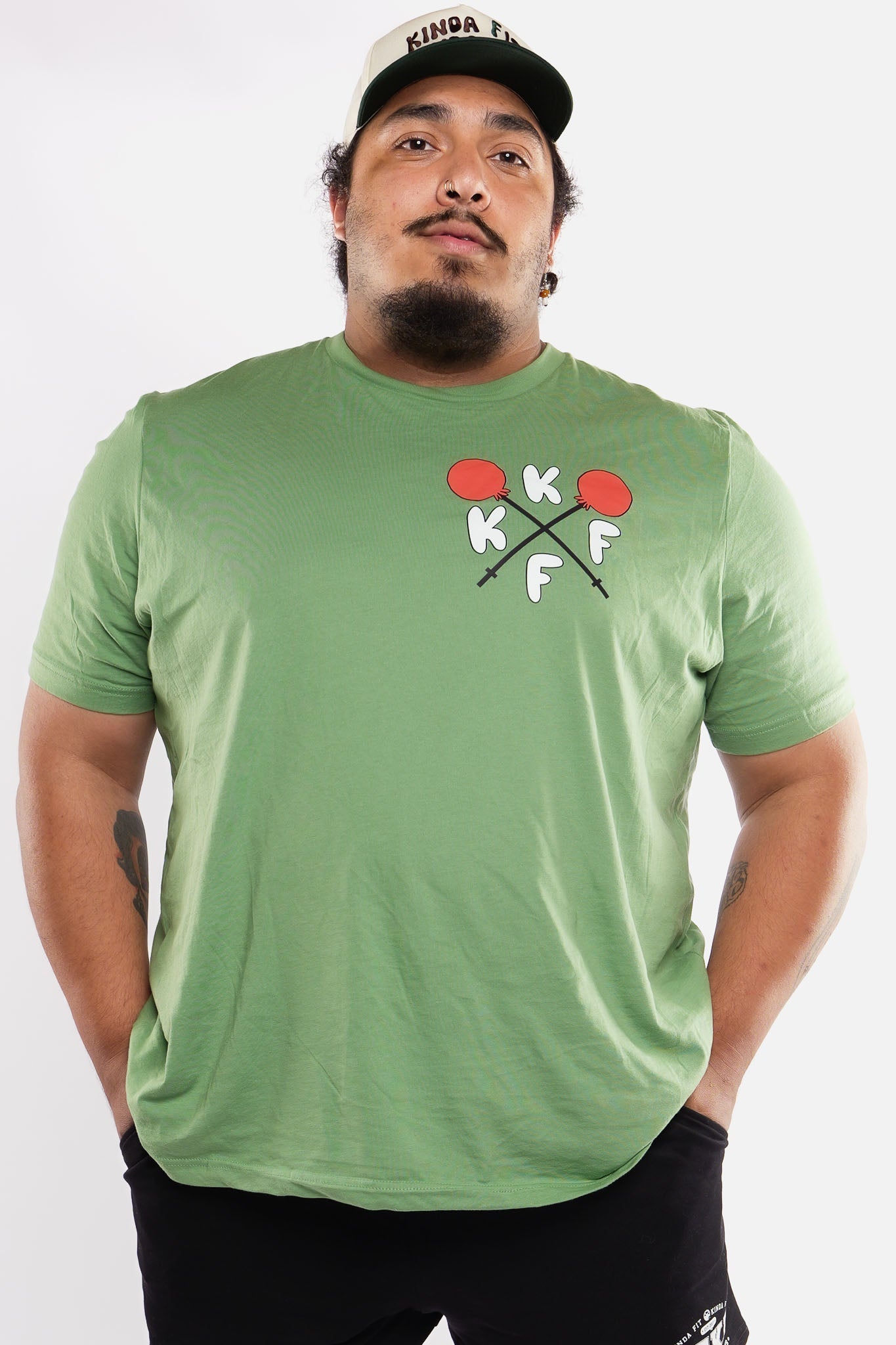 Kinda Fit Kinda Fat How Many Lifts? Tee (Green)