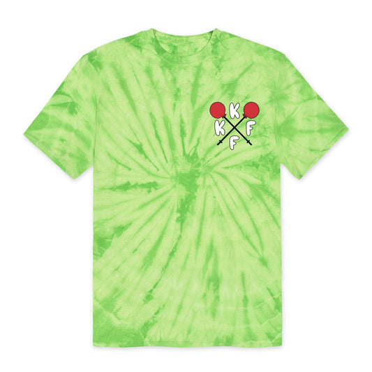 Kinda Fit Kinda Fat How Many Lifts? Tee (Lime Tie-dye)