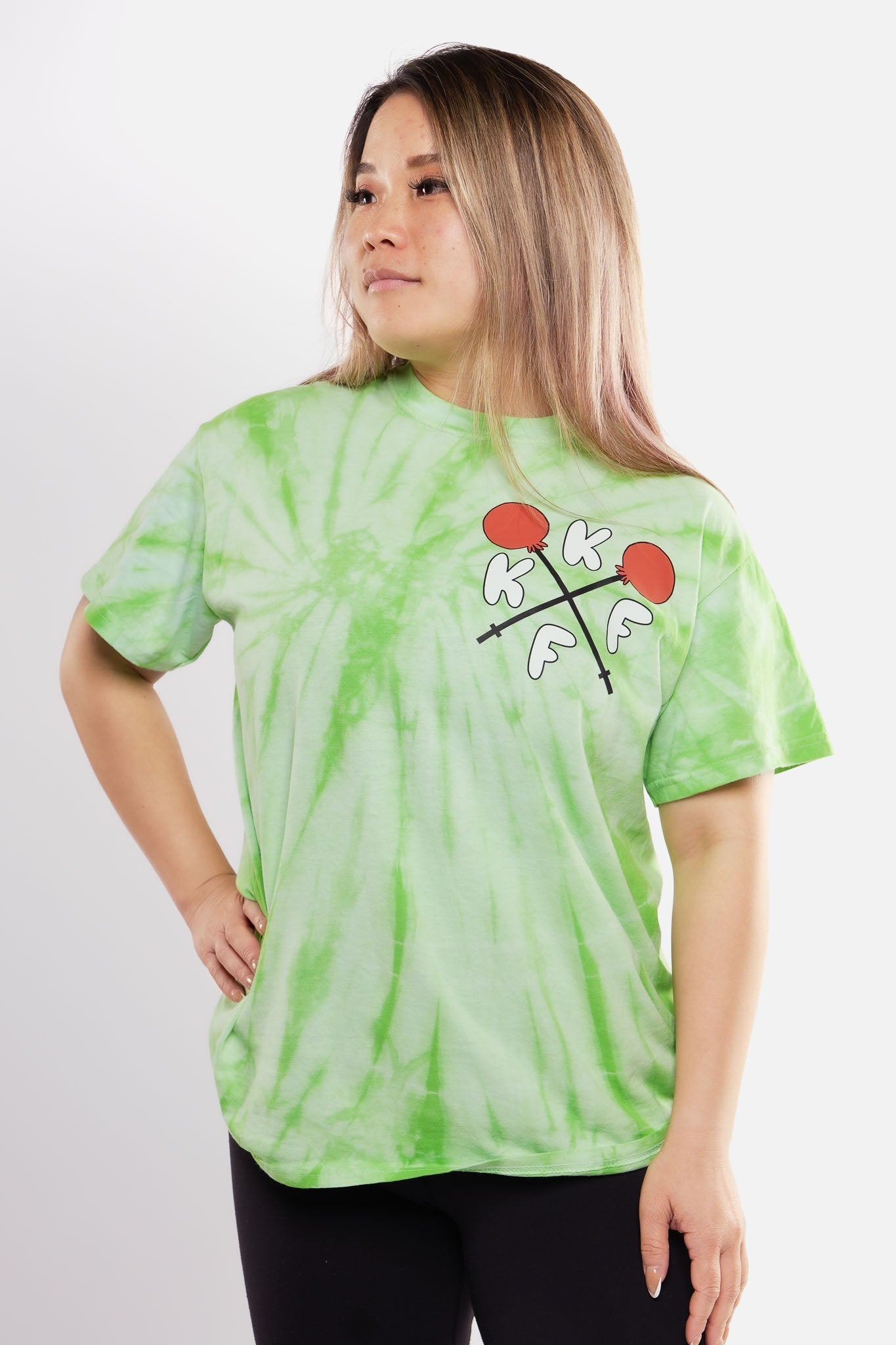 Kinda Fit Kinda Fat How Many Lifts? Tee (Lime Tie-dye)