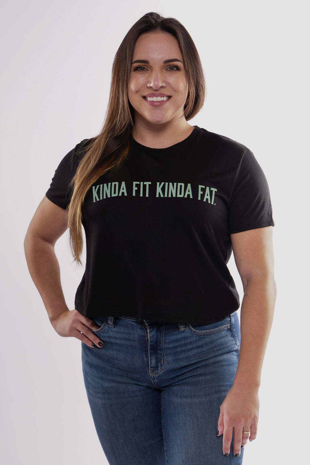 Kinda Fit Kinda Fat Iron Matcha Cropped Tee