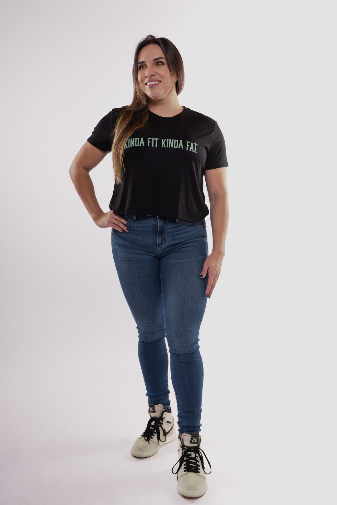 Kinda Fit Kinda Fat Iron Matcha Cropped Tee