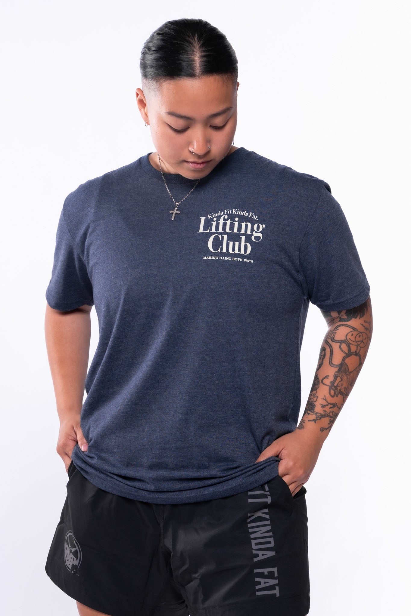 Kinda Fit Kinda Fat Lifting Club Tee (Midnight Navy)