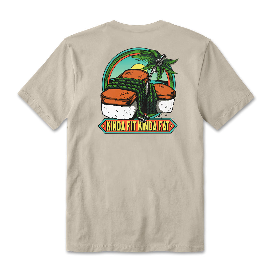 Kinda Fit Kinda Fat Muscles and Musubi Tee (Sand)