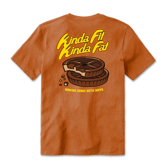 Kinda Fit Kinda Fat Peanut Buffer Cup Tee (Orange)
