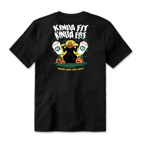 Kinda Fit Kinda Fat Pumpkin Squat Latte Tee (Black)