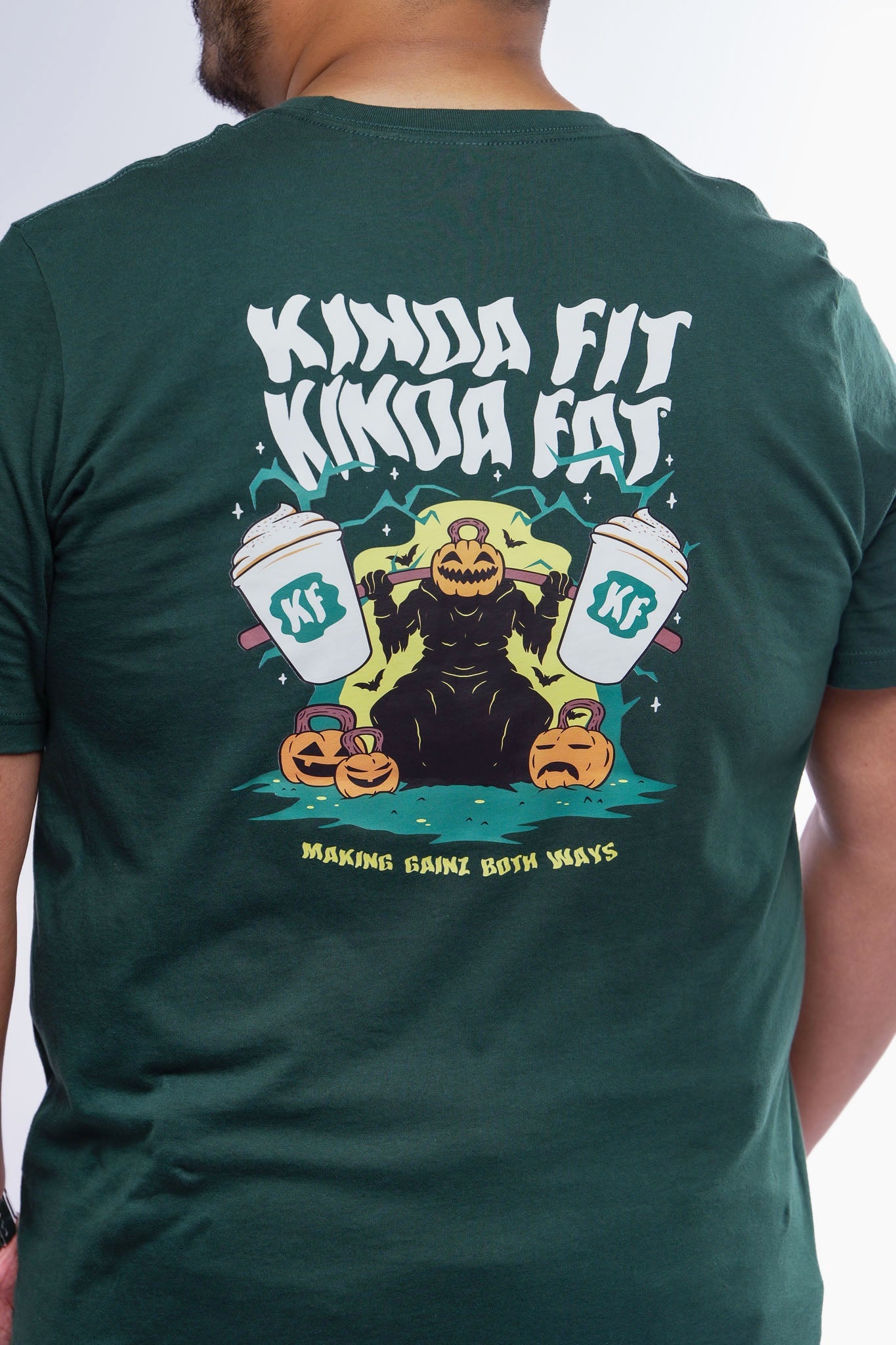 Kinda Fit Kinda Fat Pumpkin Squat Latte Tee (Green)