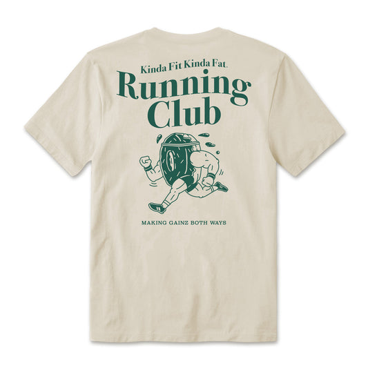 Kinda Fit Kinda Fat Running Club Signature Cotton Tee (Natural)