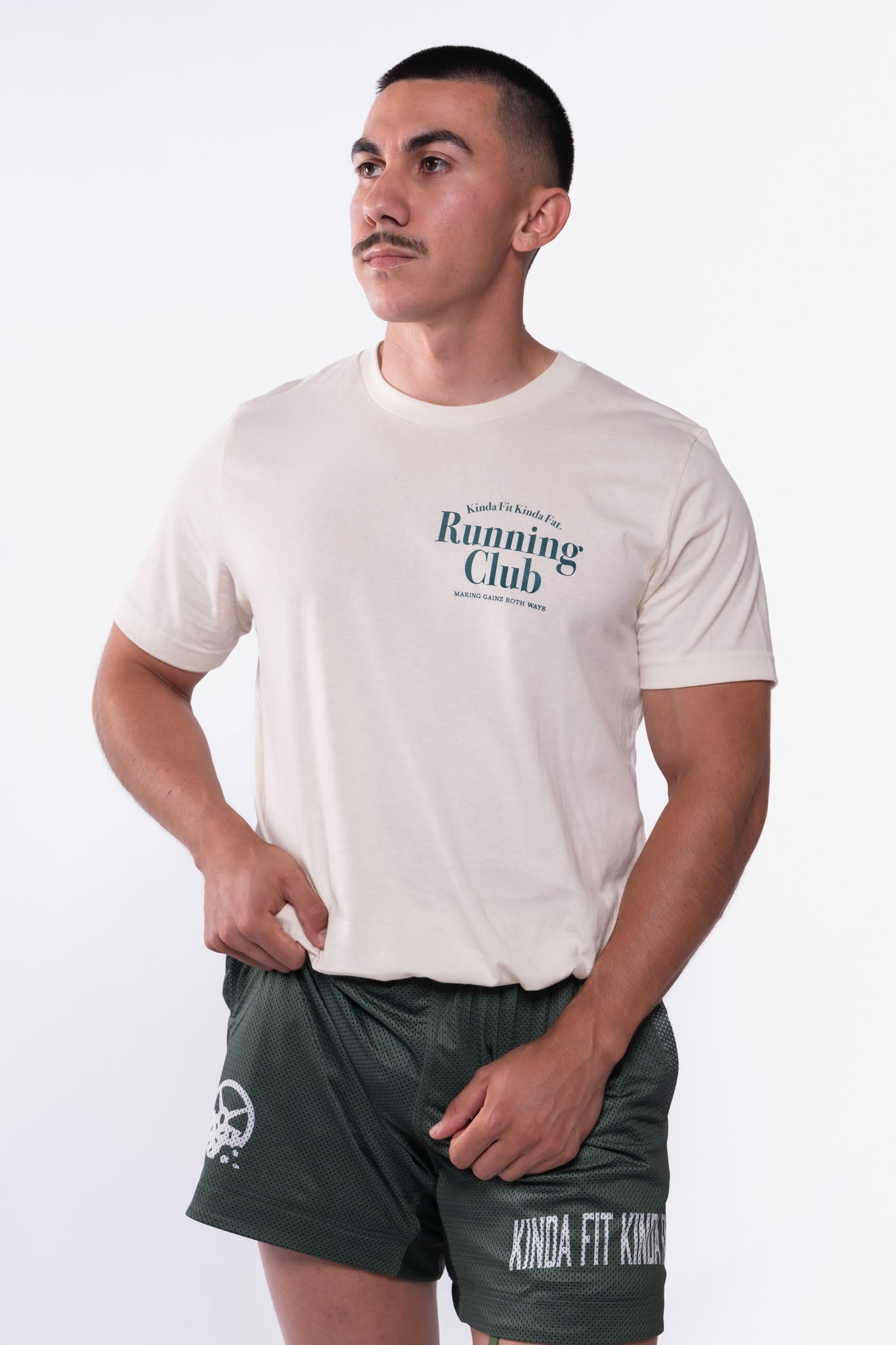 Kinda Fit Kinda Fat Running Club Signature Cotton Tee (Natural)