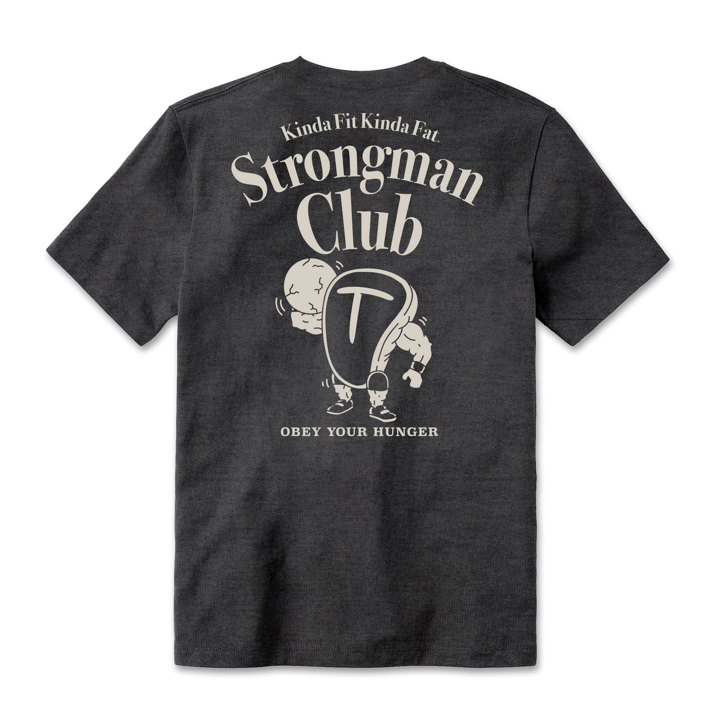 Kinda Fit Kinda Fat Strongman Club Tee (Charcoal)