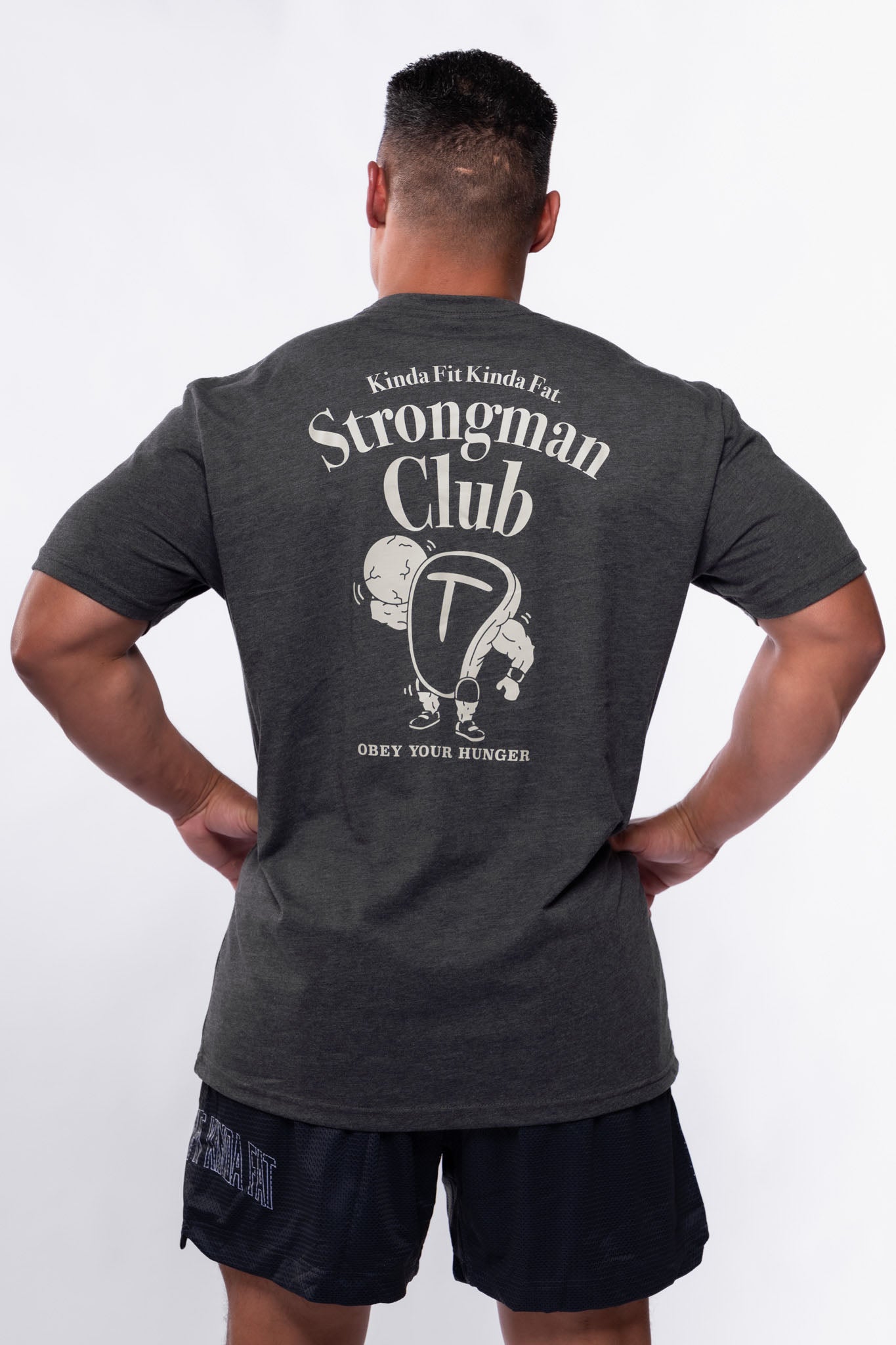 Kinda Fit Kinda Fat Strongman Club Tee (Charcoal)