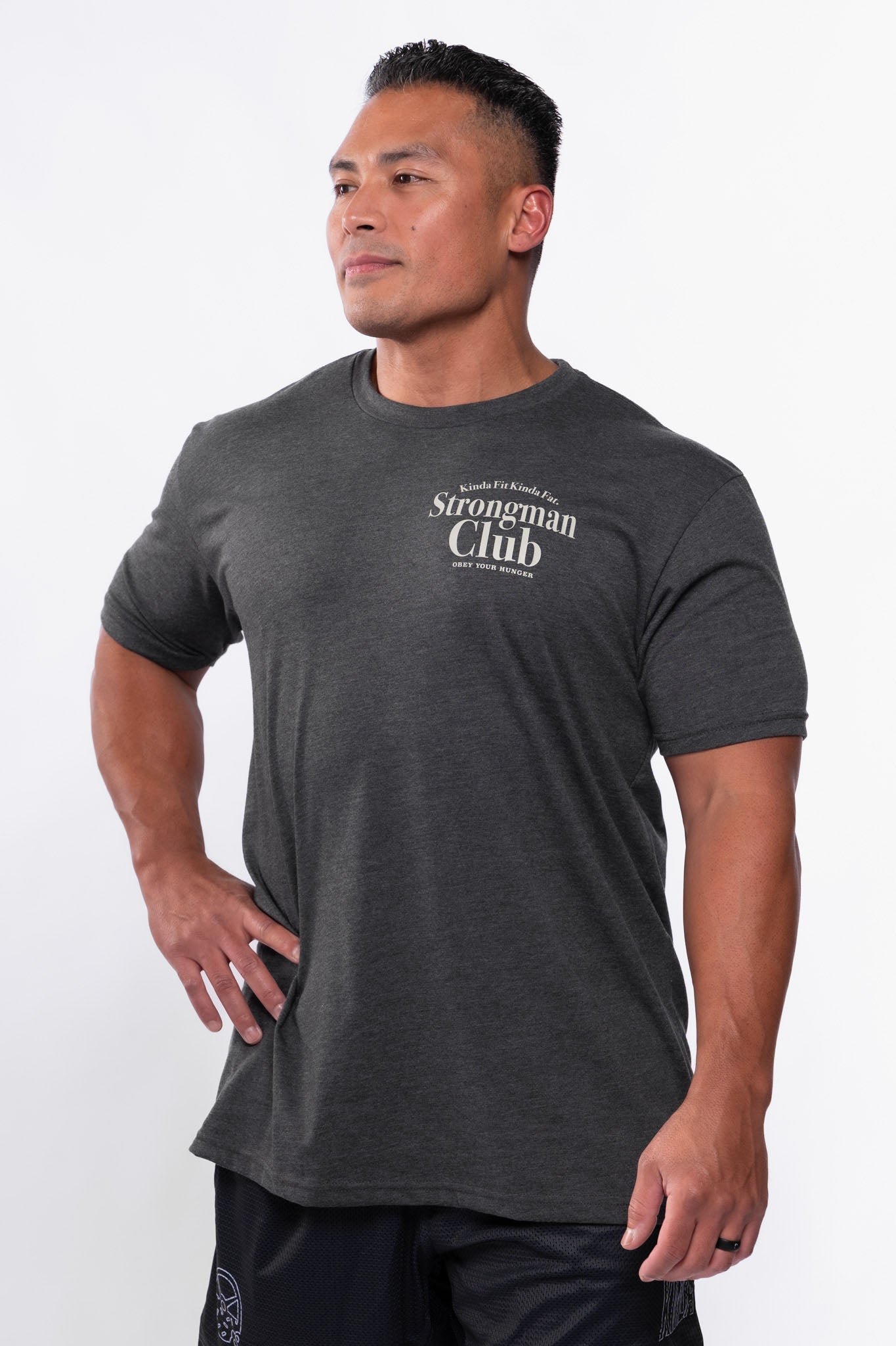 Kinda Fit Kinda Fat Strongman Club Tee (Charcoal)