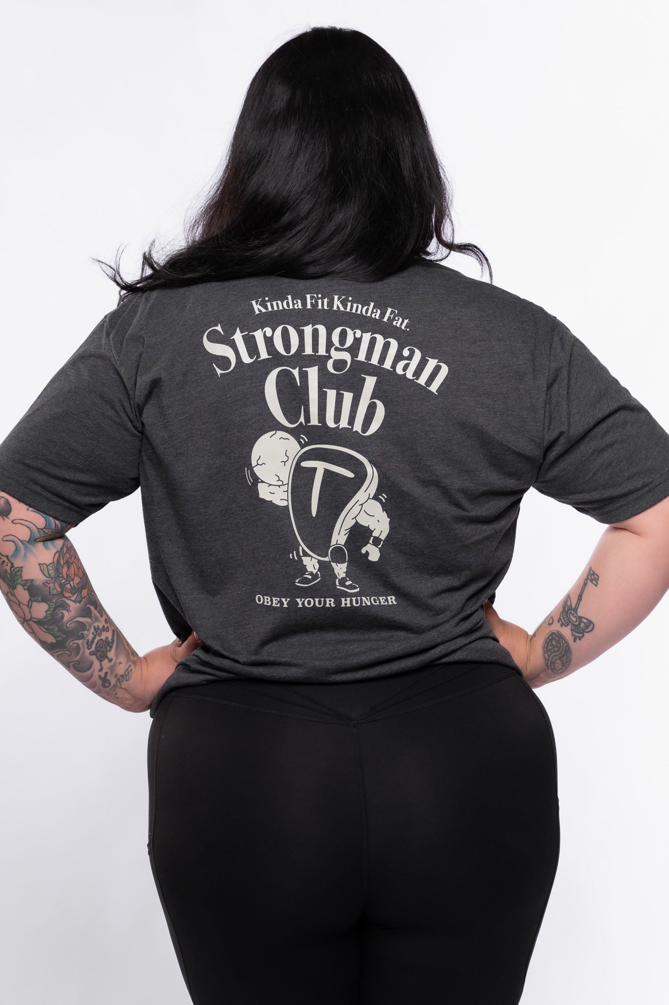 Kinda Fit Kinda Fat Strongman Club Tee (Charcoal)
