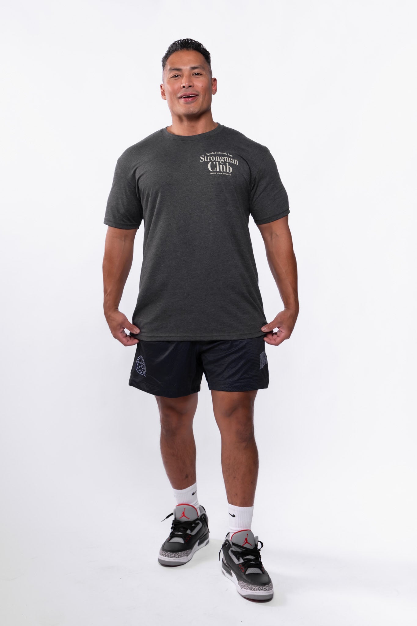 Kinda Fit Kinda Fat Strongman Club Tee (Charcoal)