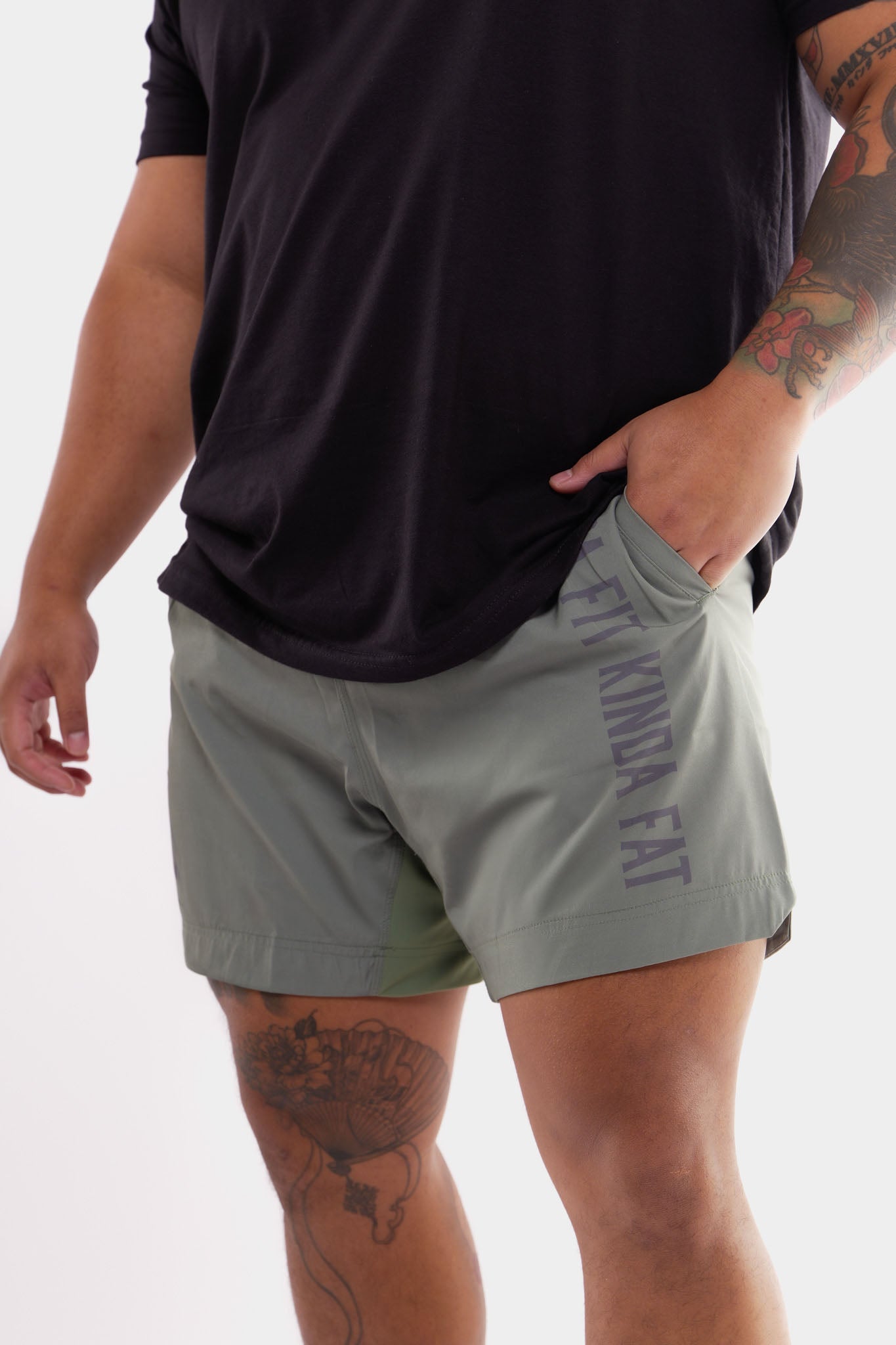 Kinda Fit Kinda Fat The Classic Premium 5.5" Training Shorts (Sage)