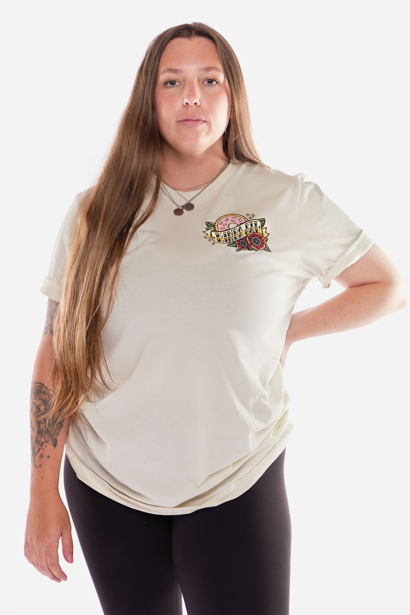 Kinda Fit Kinda Fat Traditionally Glazed Tee (Cream)