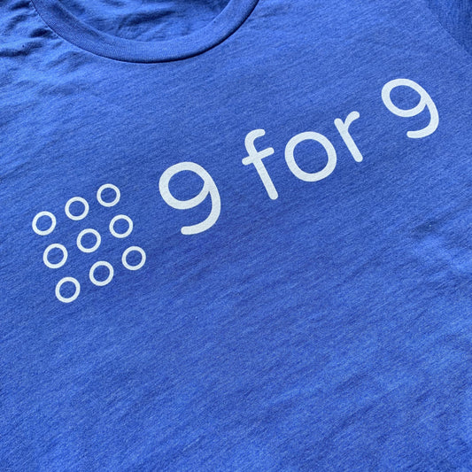 9 for 9 Unisex Tee (Heather Royal Blue) - 9 for 9