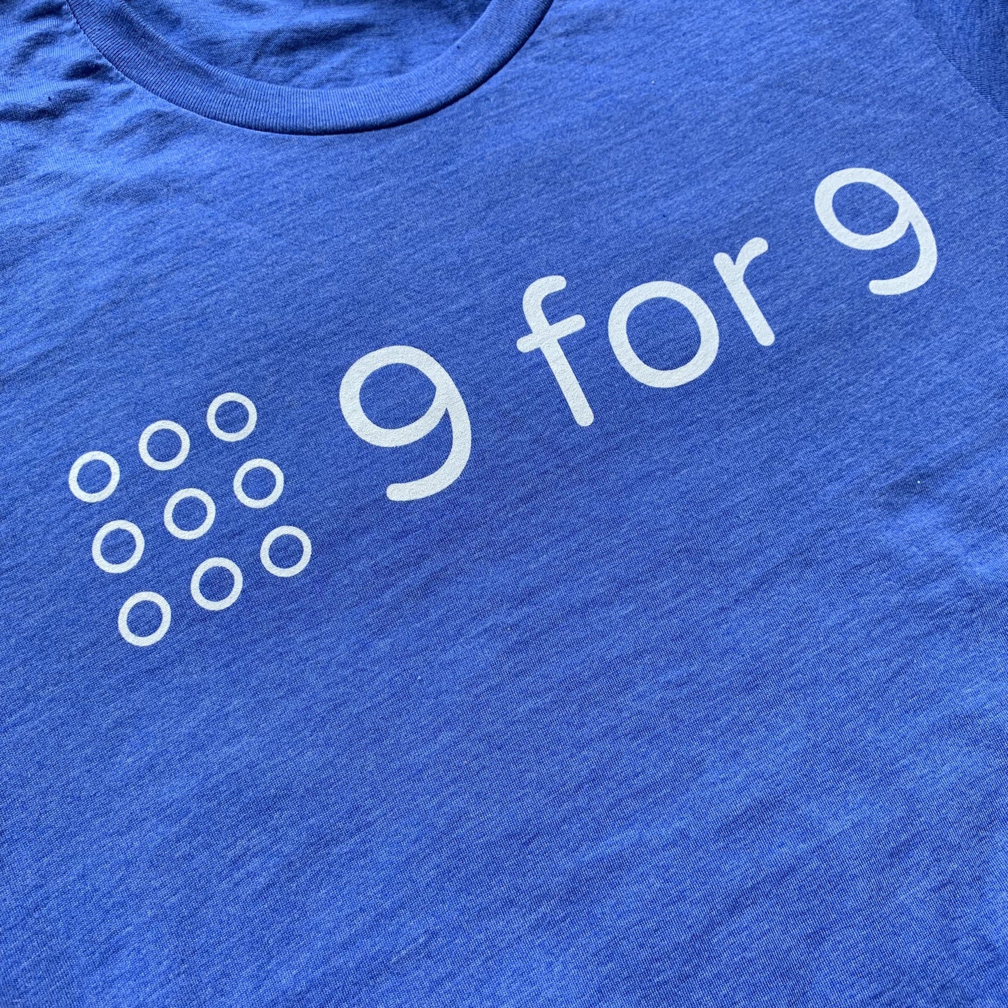 9 for 9 Unisex Tee (Heather Royal Blue) - 9 for 9