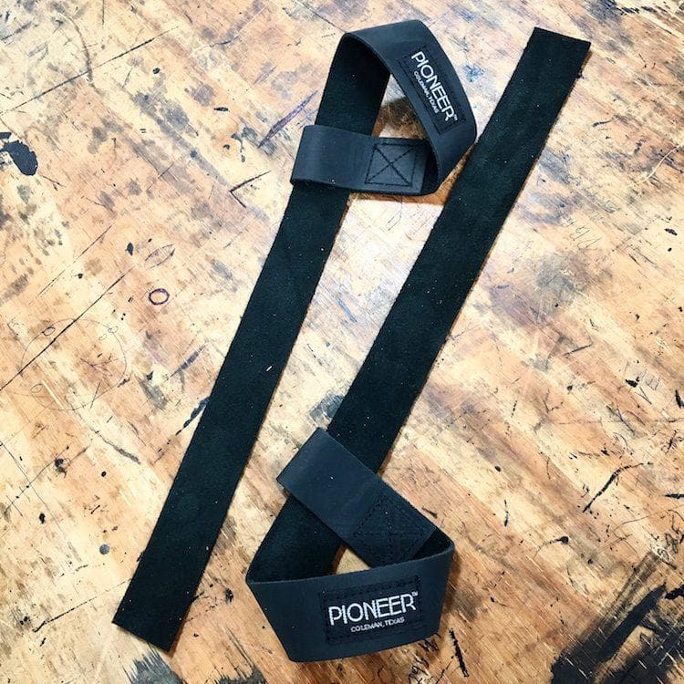Pioneer Fitness Black Leather Lasso / Adjustable Lifting Straps - 9 for 9