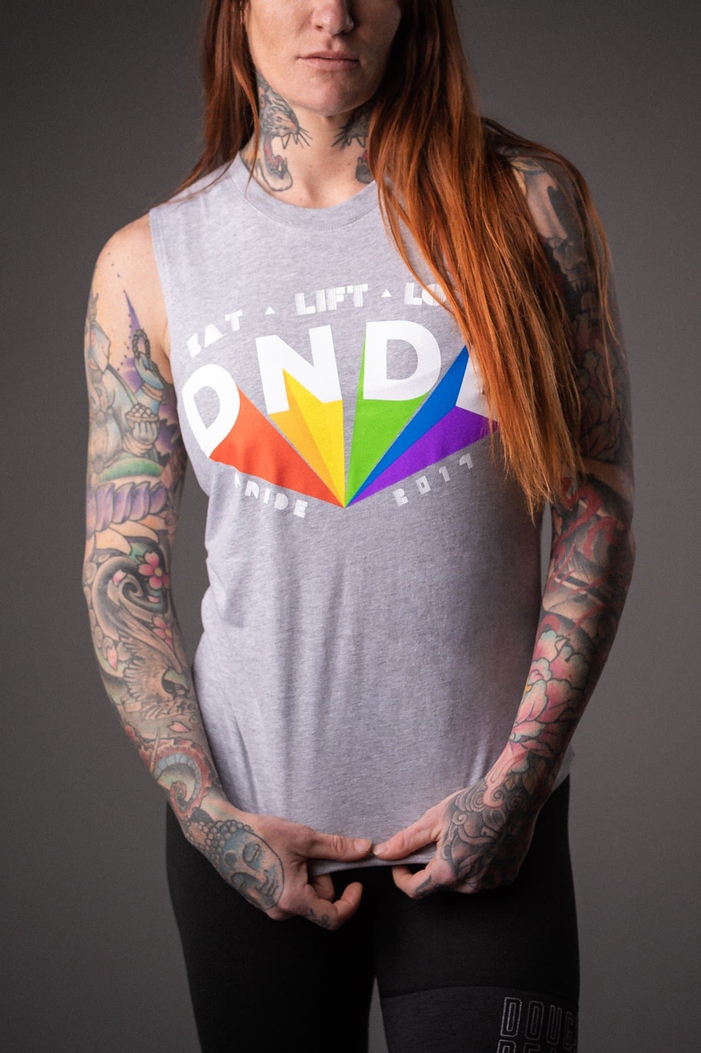 Doughnuts & Deadlifts PRIDE Prism of Pride Muscle Tank (Grey) - 9 for 9