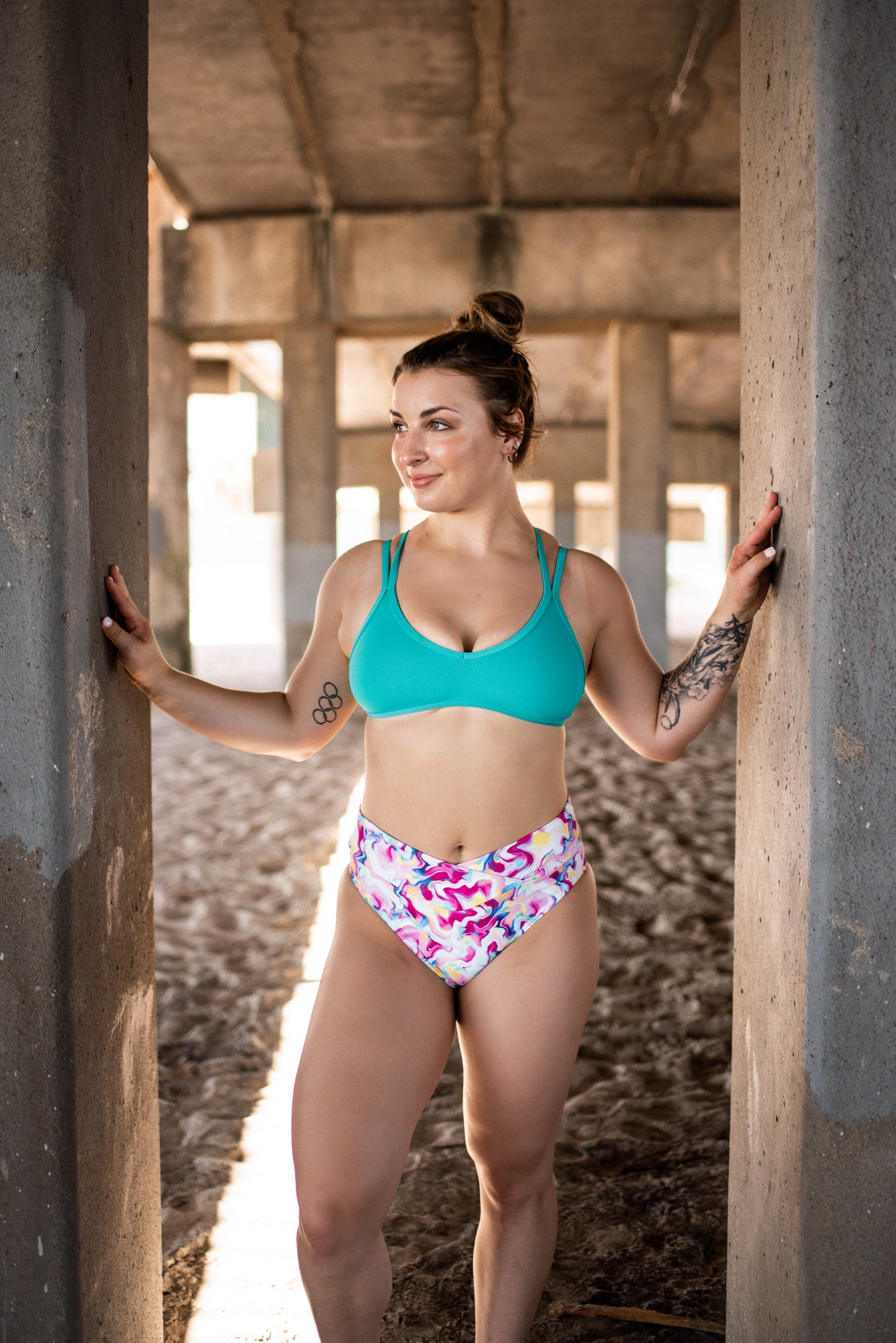 FLEO Criss-Cross Bikini Bottom - Bubblegum Blur